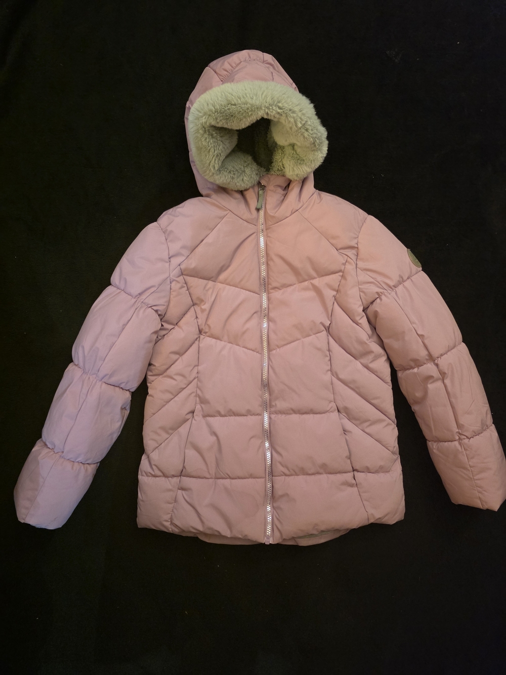 ZeroXposur Girls Light Pink Quilted Hooded Puffer Jacket
